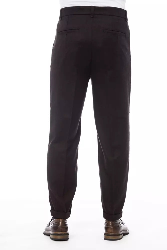 Alpha Studio Brown Pants for Men detail view