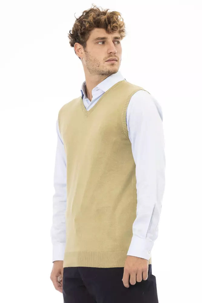 Alpha Studio Beige Sleeveless Jacket for Men alternate view