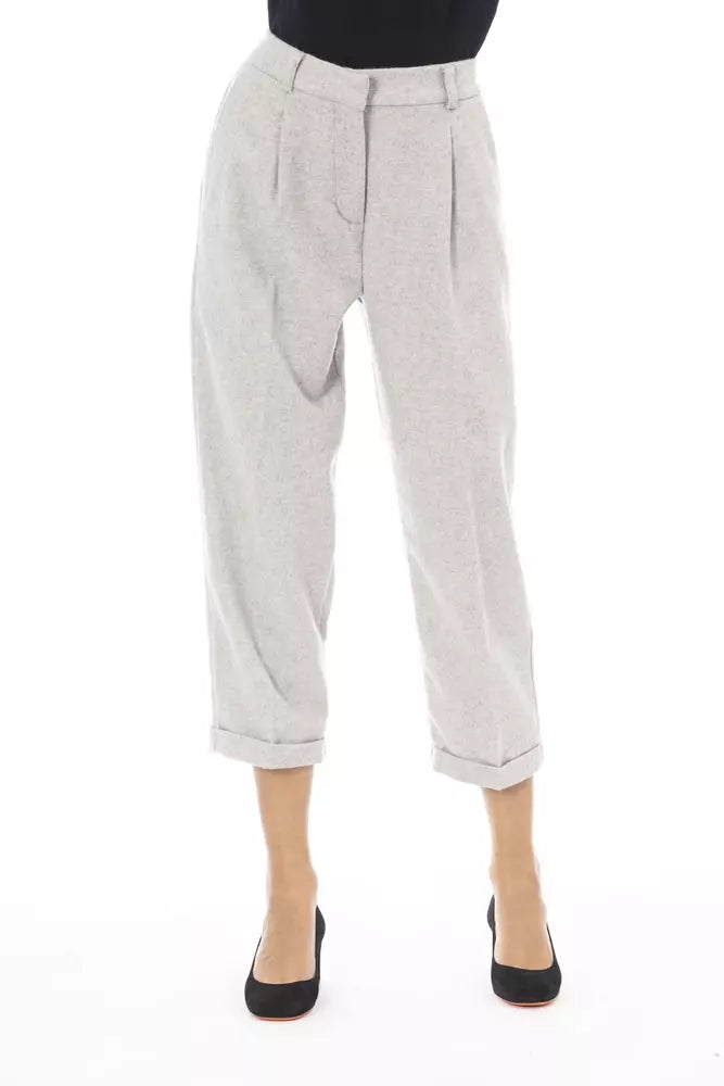 Alpha Studio Grey Casual Pants for Women