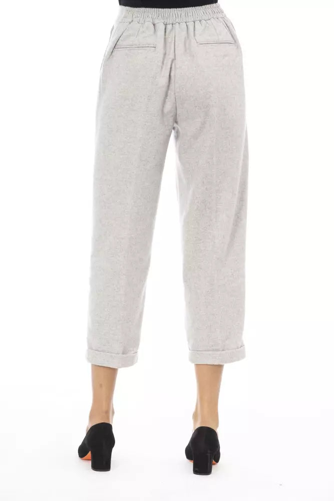 Alpha Studio Grey Casual Pants for Women detail view