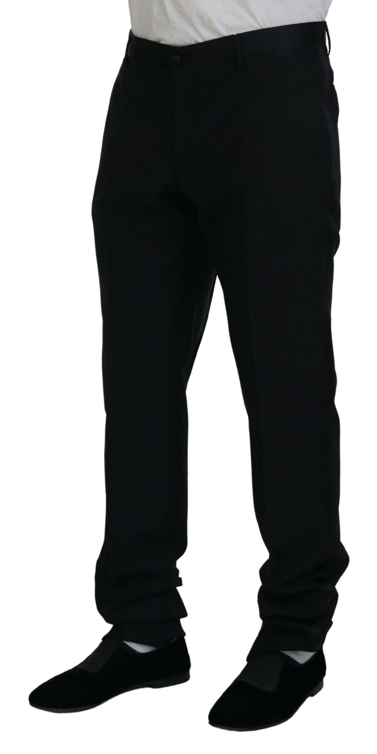 Dolce & Gabbana Robe noire Pantalon en laine et soie