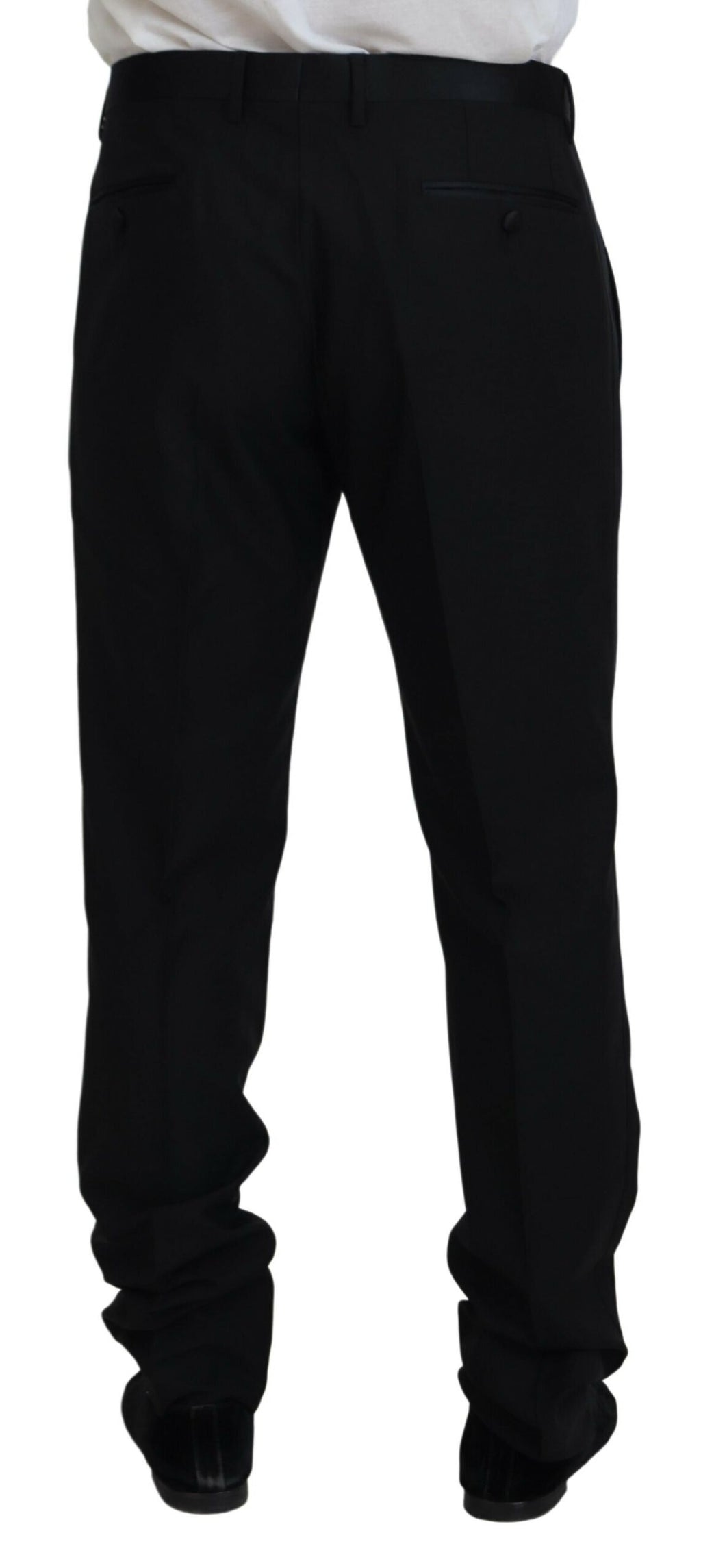 Dolce & Gabbana Robe noire Pantalon en laine et soie