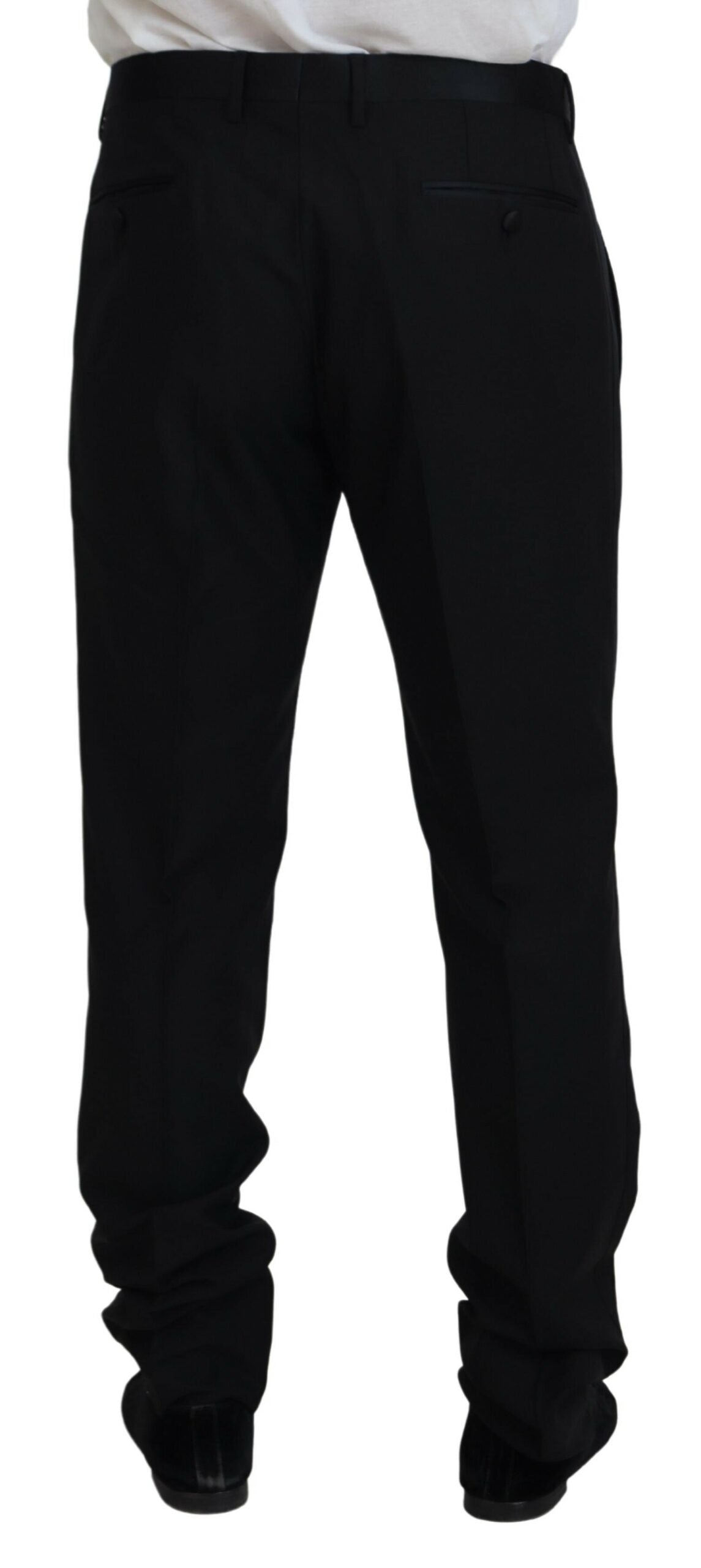 Dolce & Gabbana Robe noire Pantalon en laine et soie
