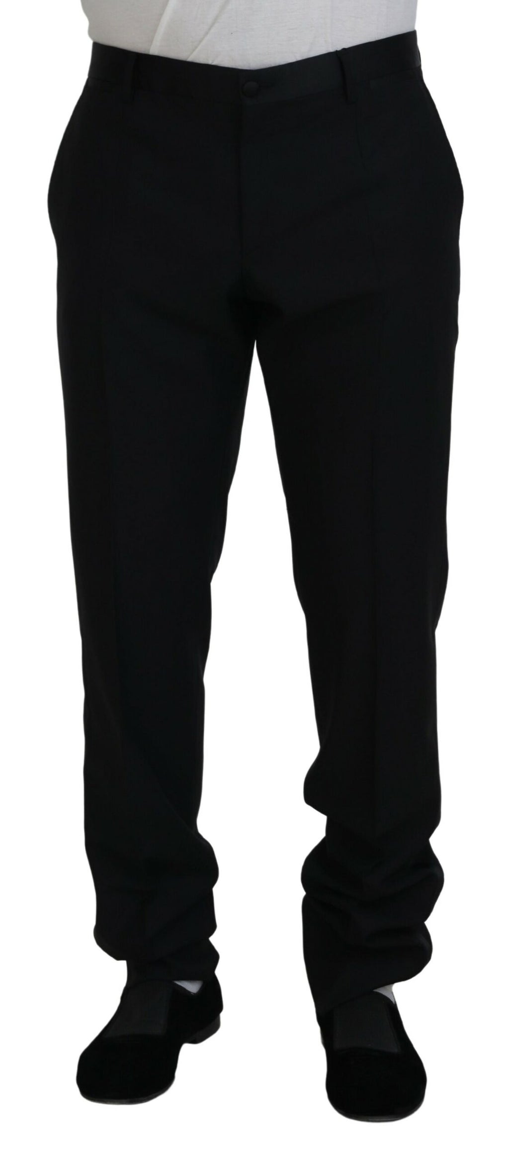 Dolce & Gabbana Robe noire Pantalon en laine et soie