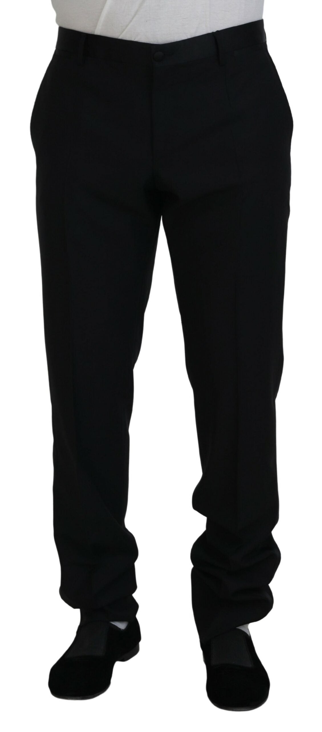 Dolce & Gabbana Robe noire Pantalon en laine et soie