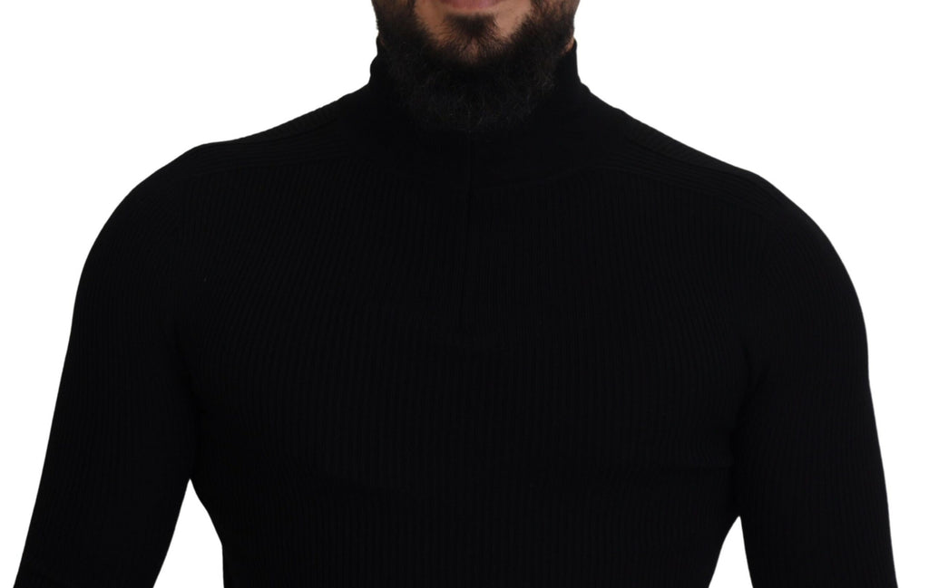 Dolce & Gabbana Black Turtleneck for Men side view