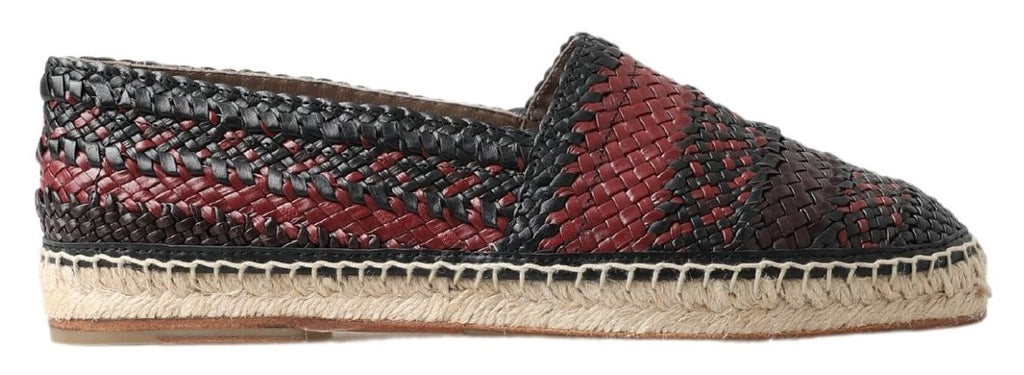 Chaussures espadrilles Dolce & Gabbana en cuir de buffle noir bordeaux