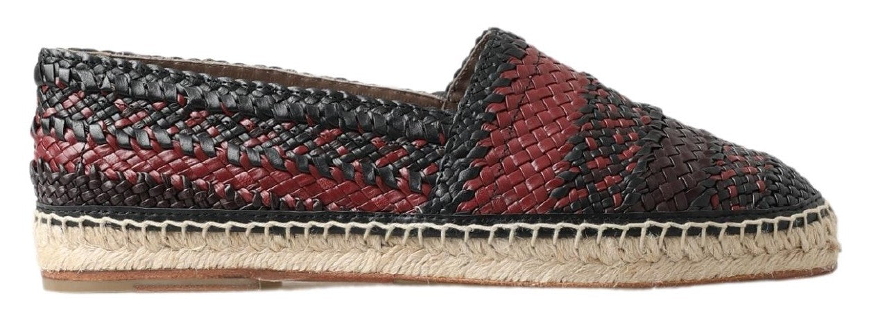 Chaussures espadrilles Dolce & Gabbana en cuir de buffle noir bordeaux