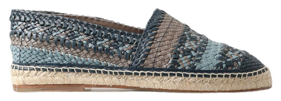 Chaussures Espadrilles Dolce & Gabbana en Cuir de Buffle Bleu-Gris
