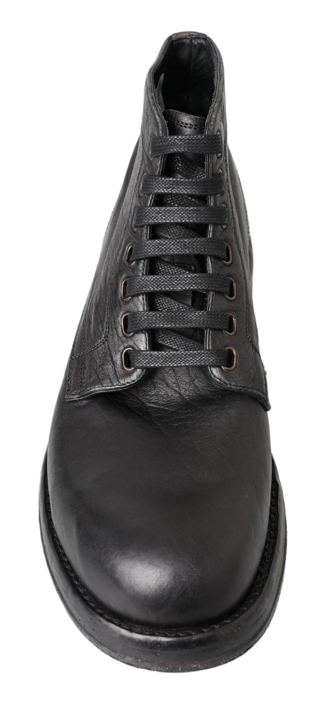 Dolce & Gabbana Black Lace Up Boots for Men side view