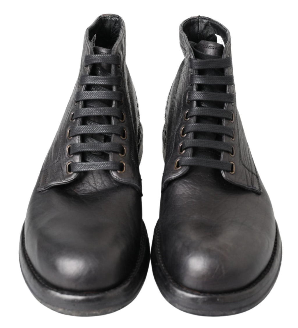 Dolce & Gabbana Black Lace Up Boots for Men additional view
