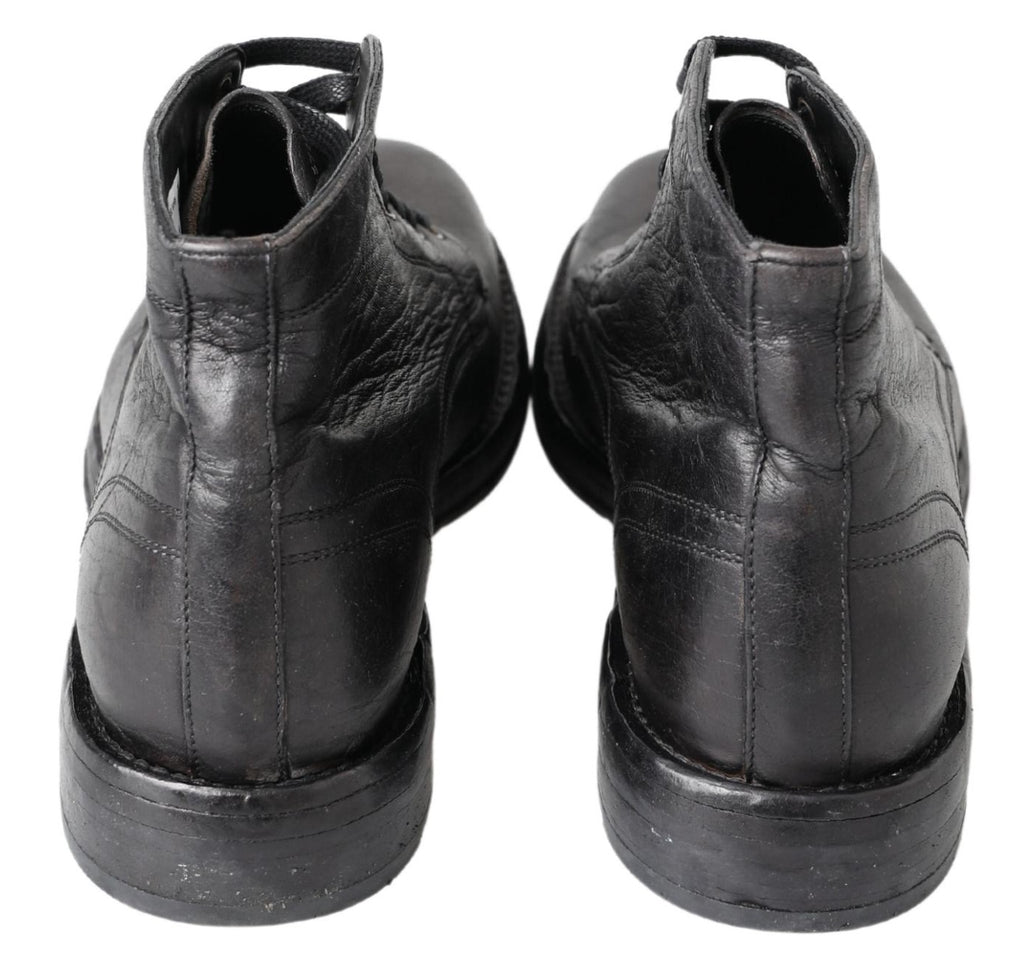 Dolce & Gabbana Black Lace Up Boots for Men additional view