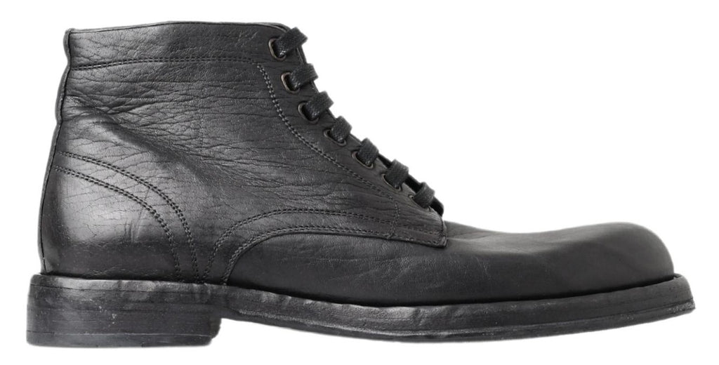 Dolce & Gabbana Black Lace Up Boots for Men