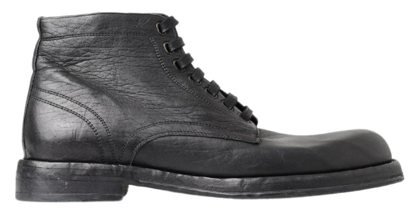 Dolce & Gabbana Black Lace Up Boots for Men