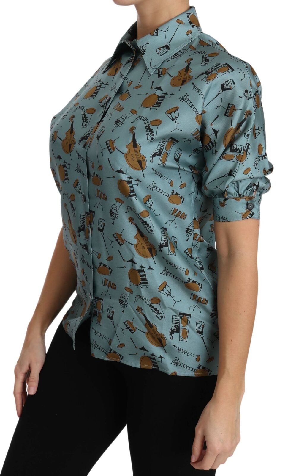 Dolce & Gabbana Multicolor Short-Sleeve Shirt for Women side view