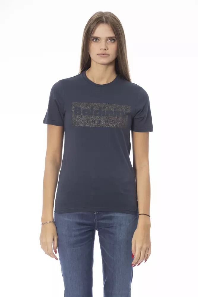 T-shirt femme Baldinini Trend en coton bleu