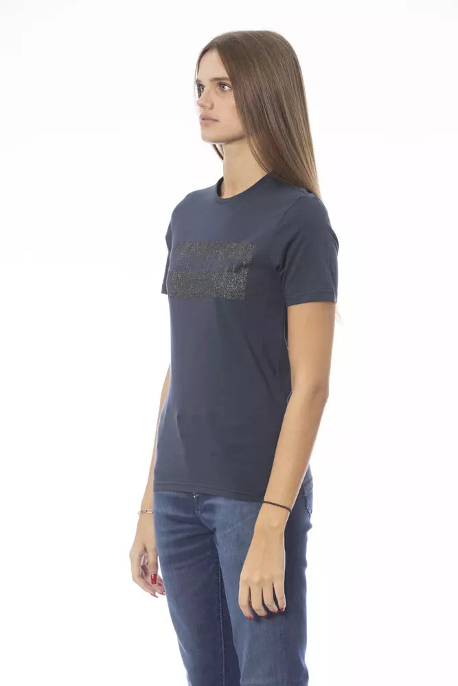 T-shirt femme Baldinini Trend en coton bleu