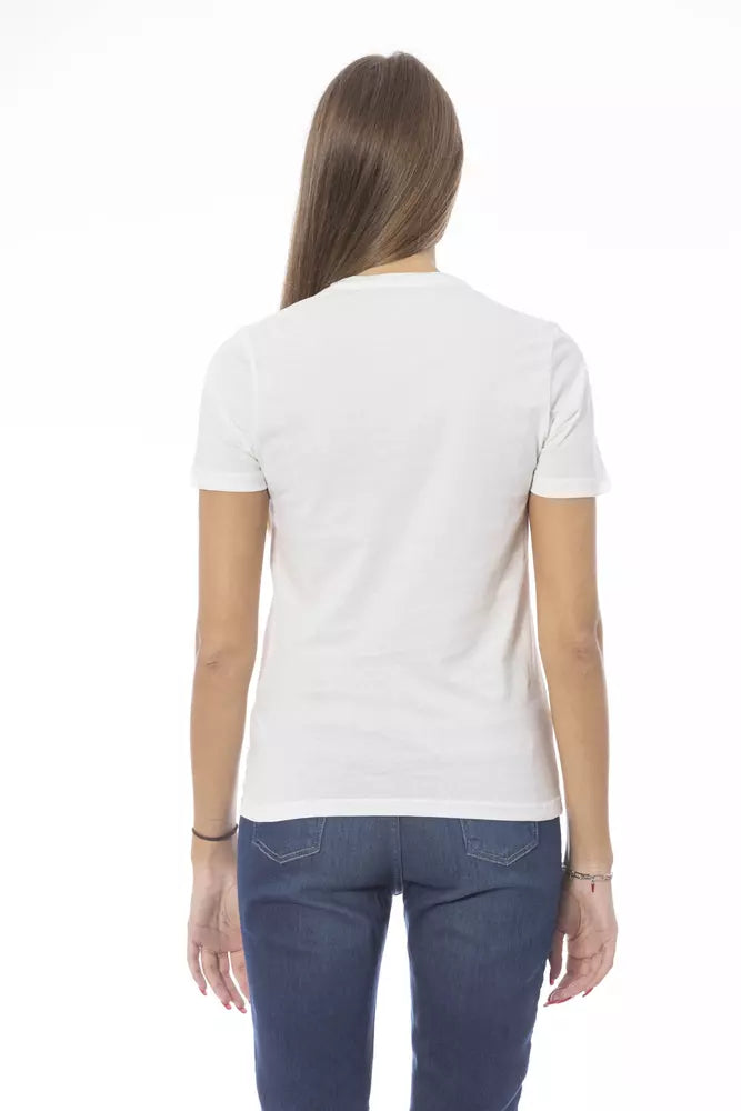 Baldinini Trend White T-Shirt for Women side view