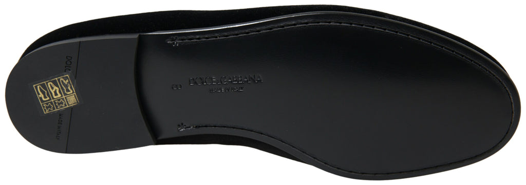 Mocassins en velours noir Dolce & Gabbana Chaussures habillées