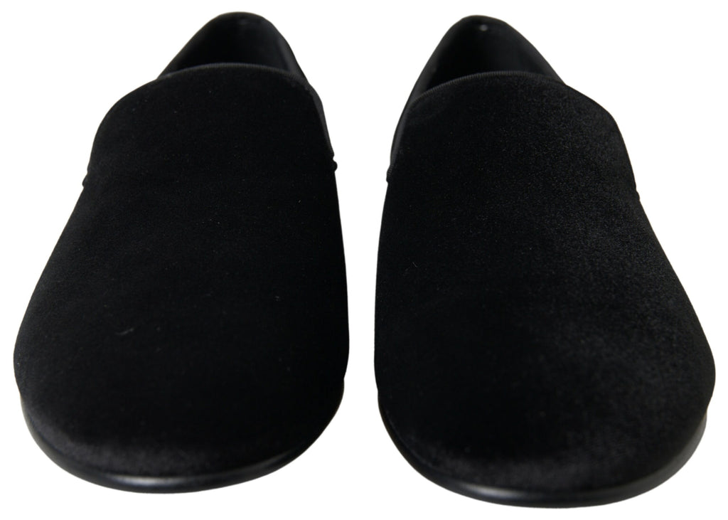 Mocassins en velours noir Dolce & Gabbana Chaussures habillées