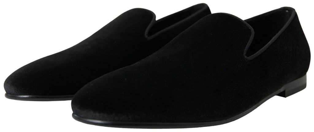 Mocassins en velours noir Dolce & Gabbana Chaussures habillées