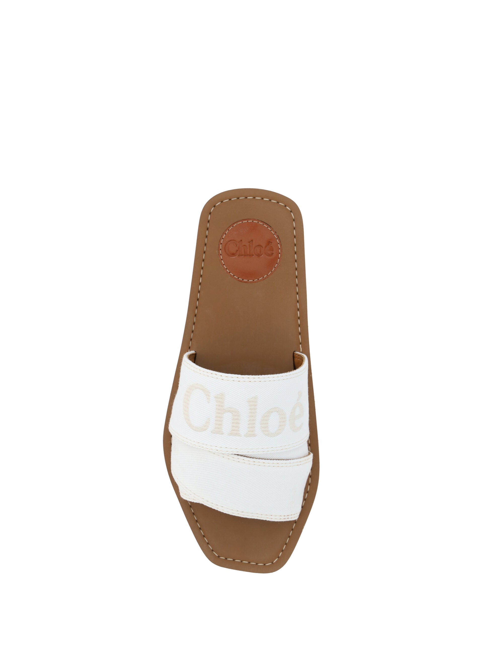 Chloé White Flip Flop Sandals for Women side view