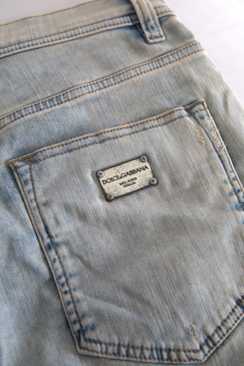 Dolce & Gabbana Blue Skinny Jeans for Women side view