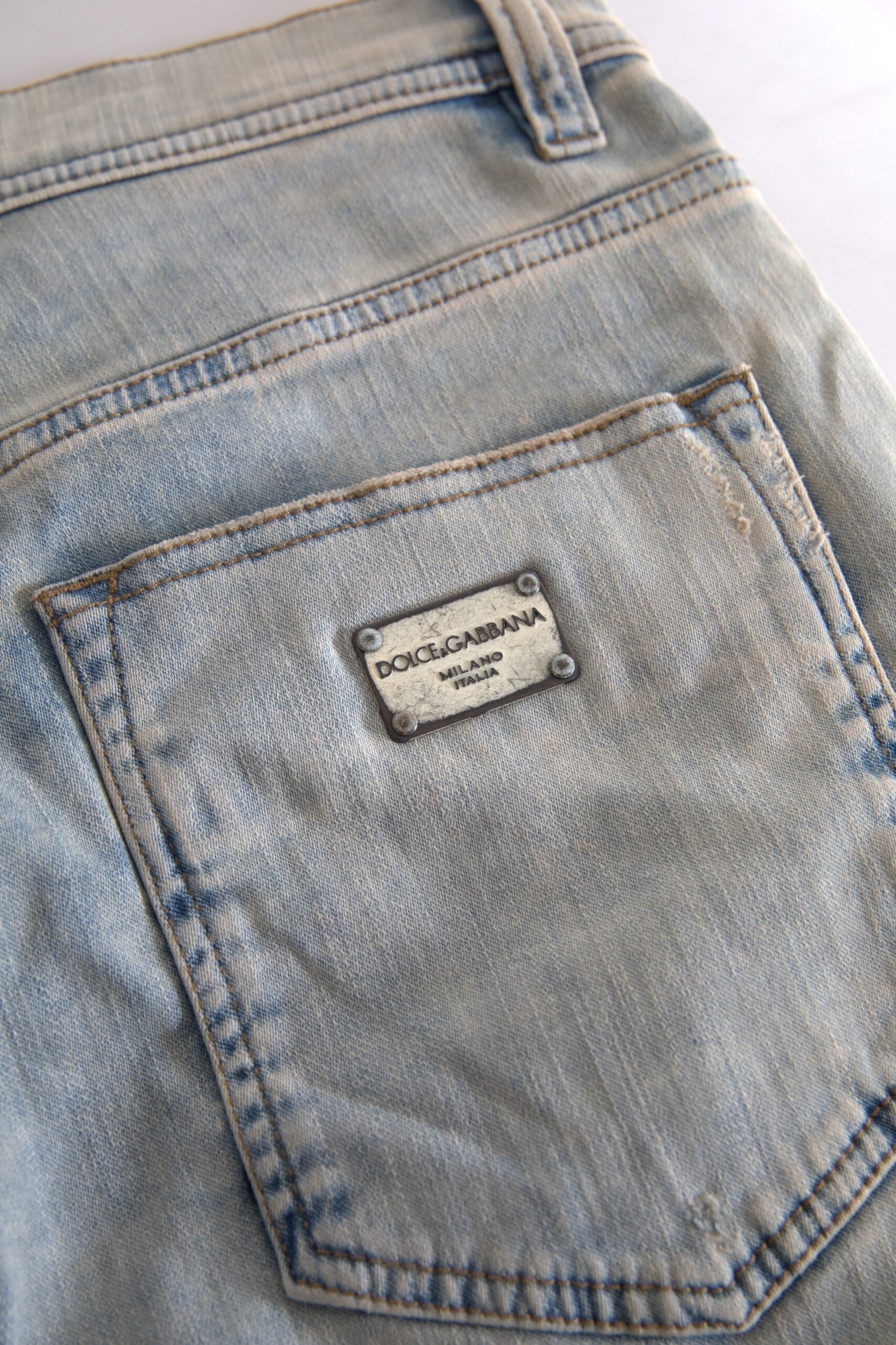 Dolce & Gabbana Blue Skinny Jeans for Women side view