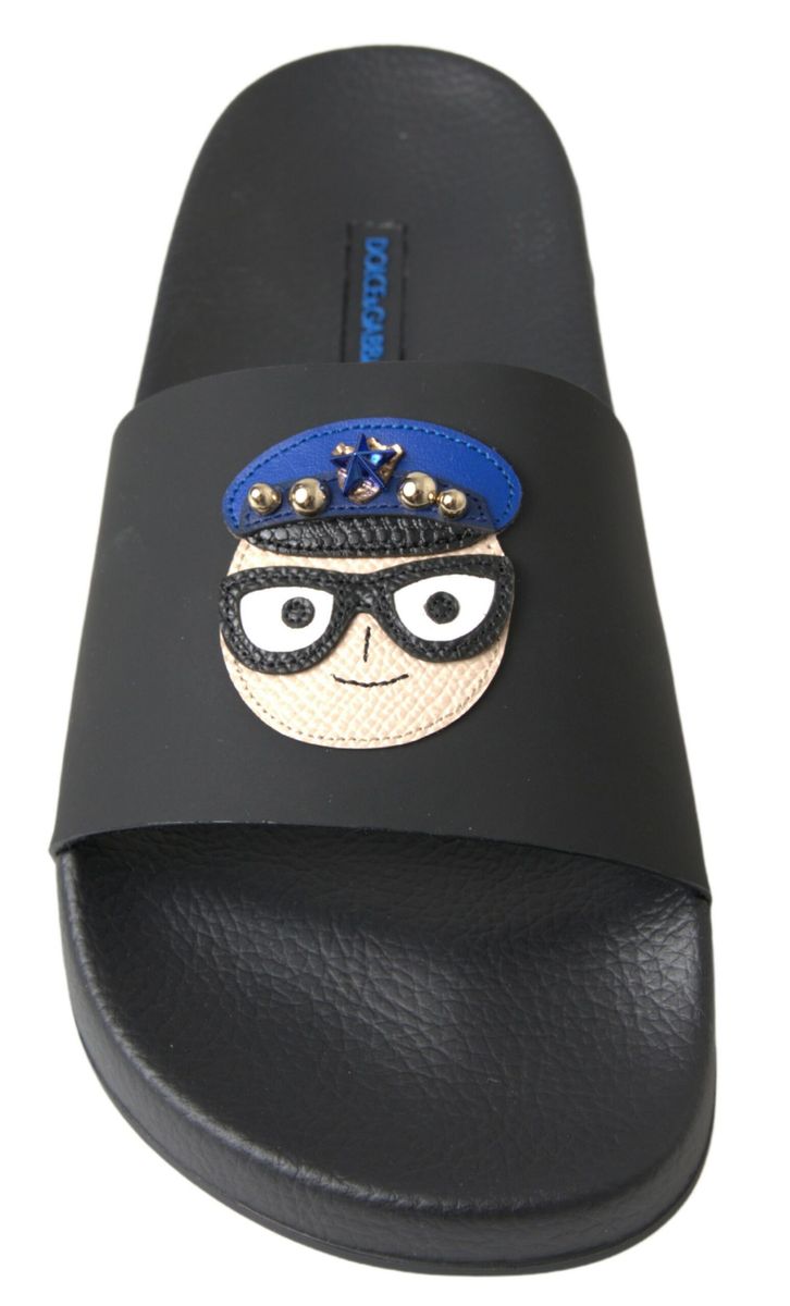 Dolce & Gabbana Black Slides for Women detail view