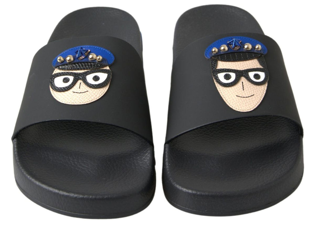 Dolce & Gabbana Black Slides for Women side view