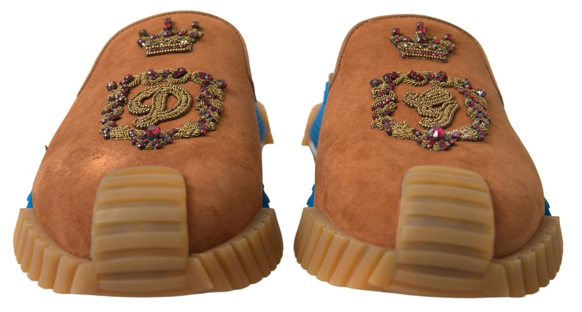 Dolce & Gabbana Brown Slides for Men detail view