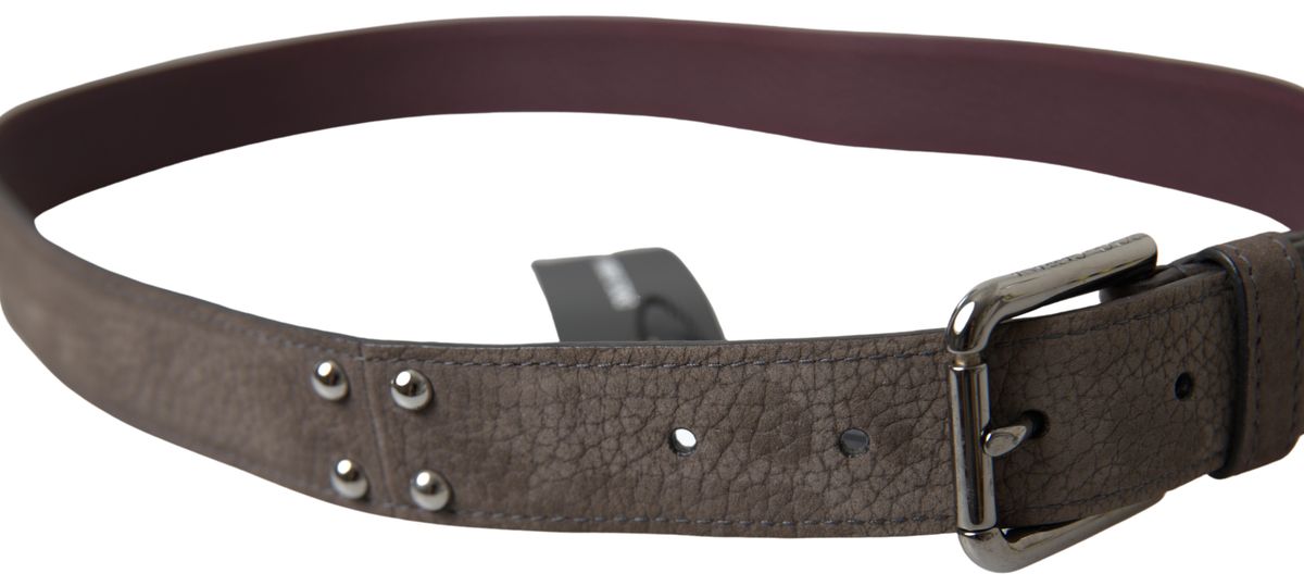 Ceinture pour homme Dolce & Gabbana en cuir marron avec boucle en métal
