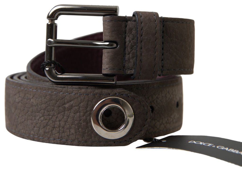 Ceinture pour homme Dolce & Gabbana en cuir marron avec boucle en métal
