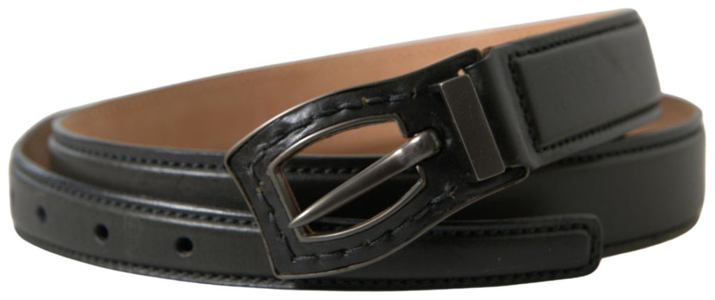 Ermanno Scervino Cintura-Gürtel aus schwarzem Leder mit Metallschnalle
