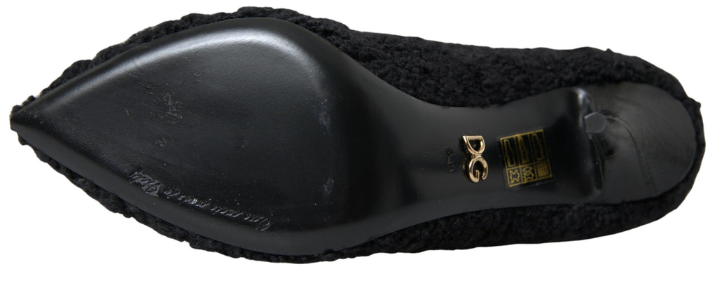 Bottes mi-mollet à talons aiguilles noires Dolce & Gabbana