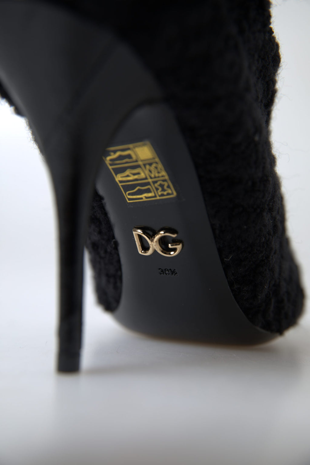 Bottes mi-mollet à talons aiguilles noires Dolce & Gabbana