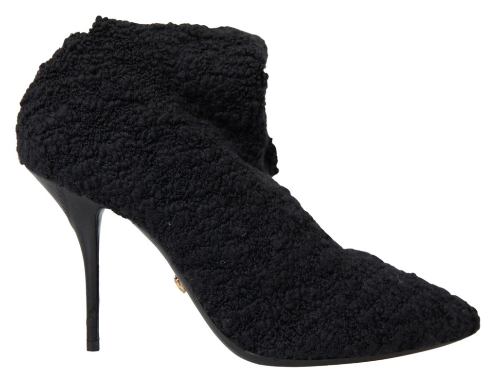 Bottes mi-mollet à talons aiguilles noires Dolce & Gabbana