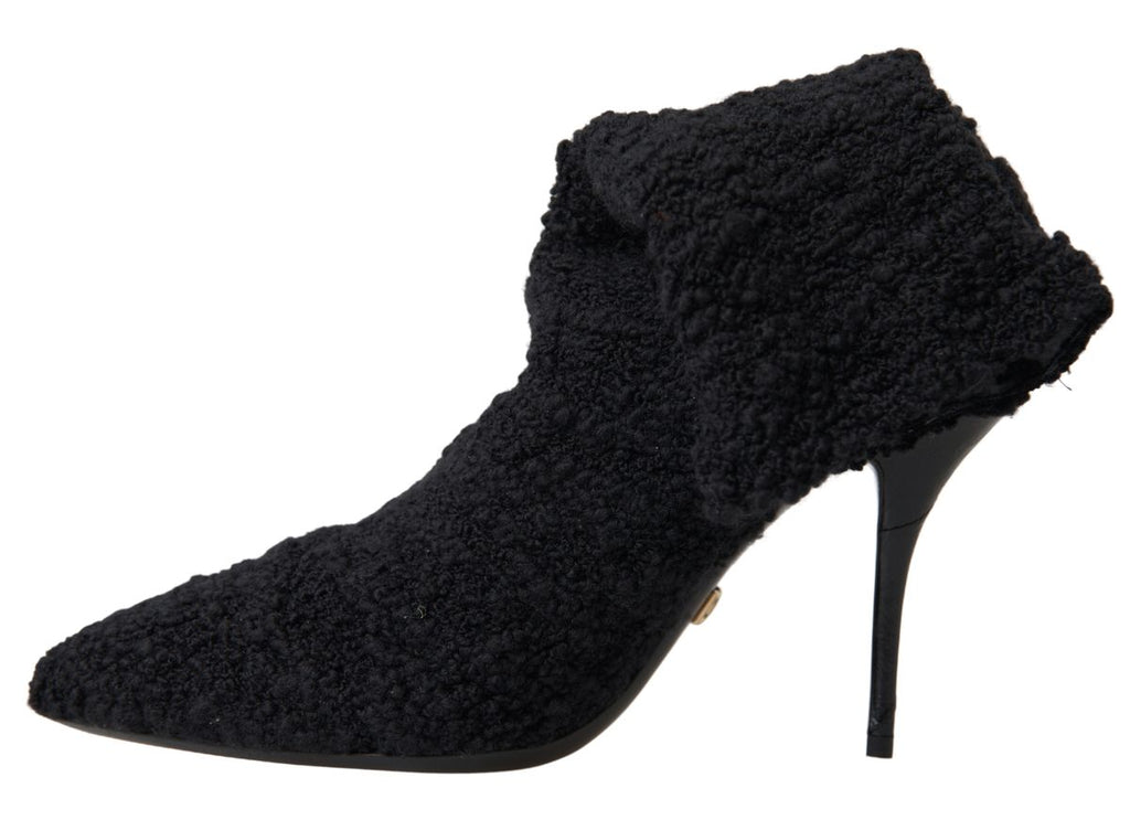 Bottes mi-mollet à talons aiguilles noires Dolce & Gabbana