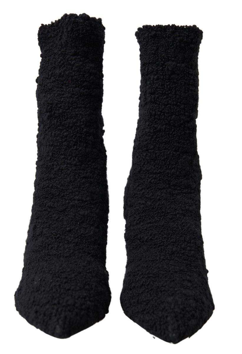 Bottes mi-mollet à talons aiguilles noires Dolce & Gabbana