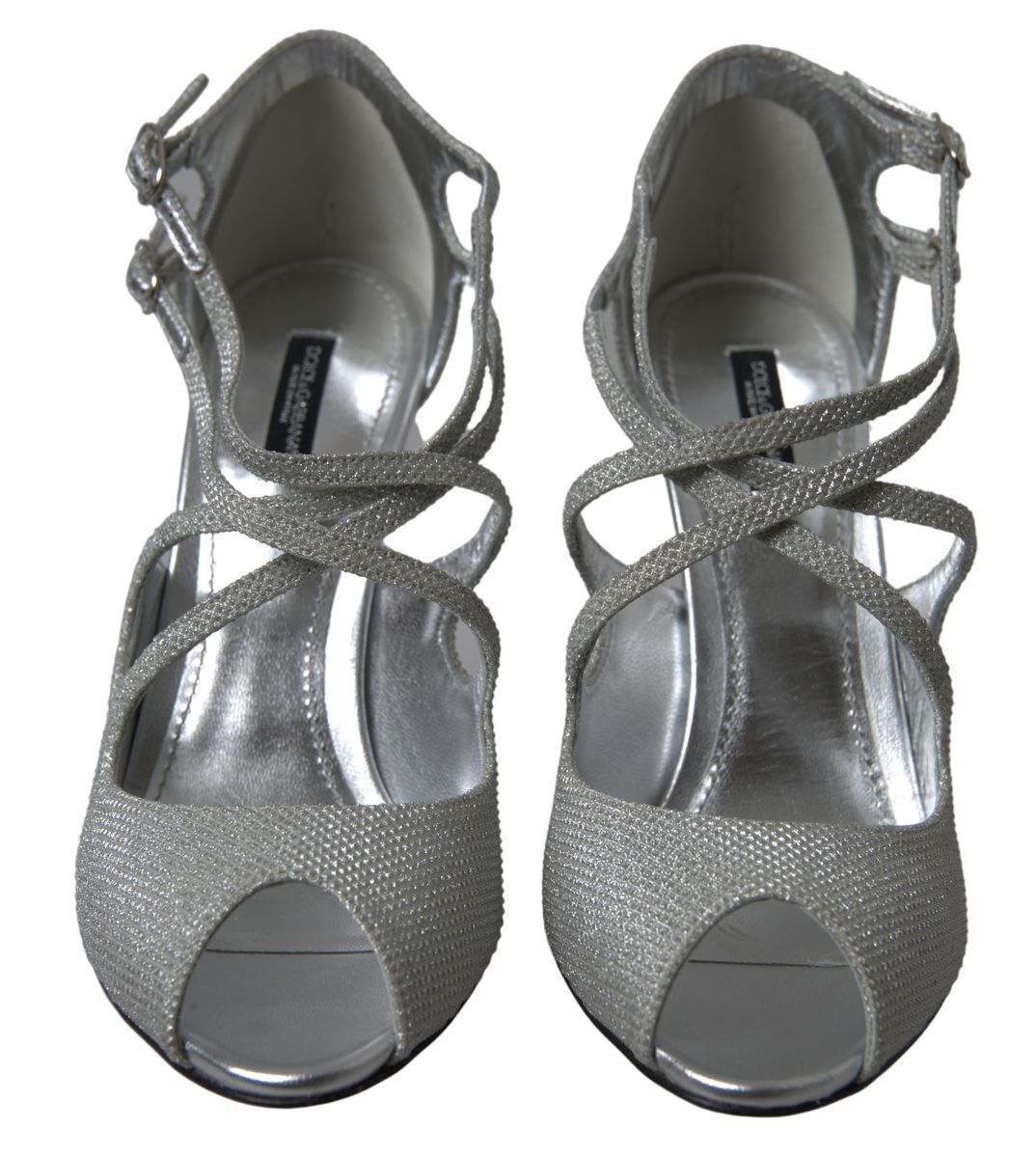 Dolce & Gabbana Silver Stiletto Heels for Women side view