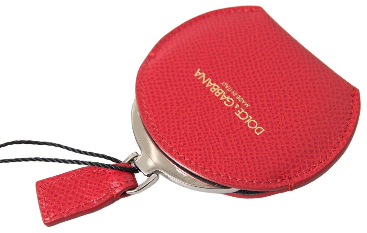 Dolce & Gabbana Étui en cuir de veau rouge pour miroir de poche