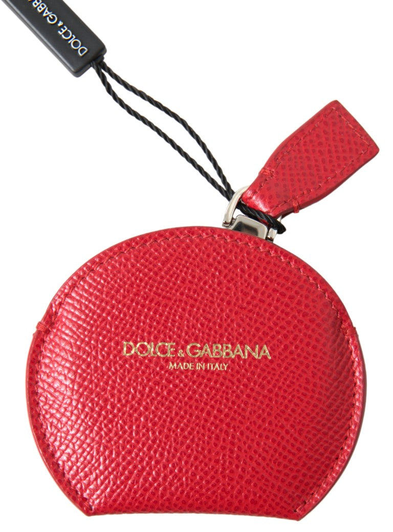 Dolce & Gabbana Étui en cuir de veau rouge pour miroir de poche