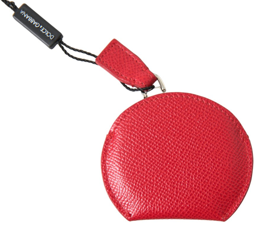 Dolce & Gabbana Étui en cuir de veau rouge pour miroir de poche