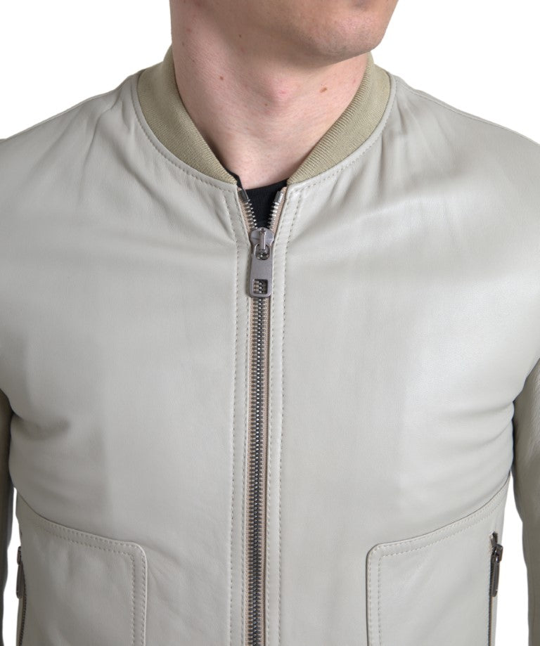 Dolce & Gabbana White Bomber for Men detail view