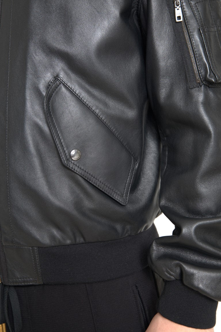 Dolce & Gabbana Black Bomber for Men detail view