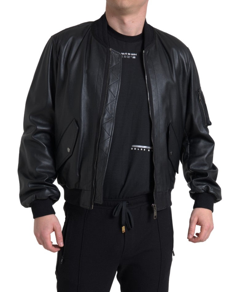 Dolce & Gabbana Black Bomber for Men side view