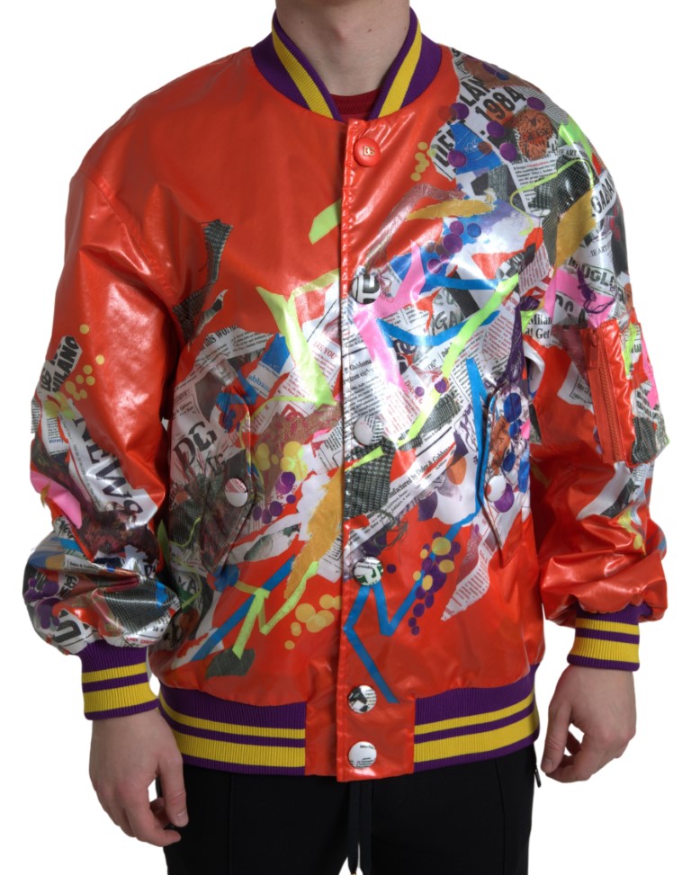 Blouson Dolce & Gabbana en polyester orange à boutonnière