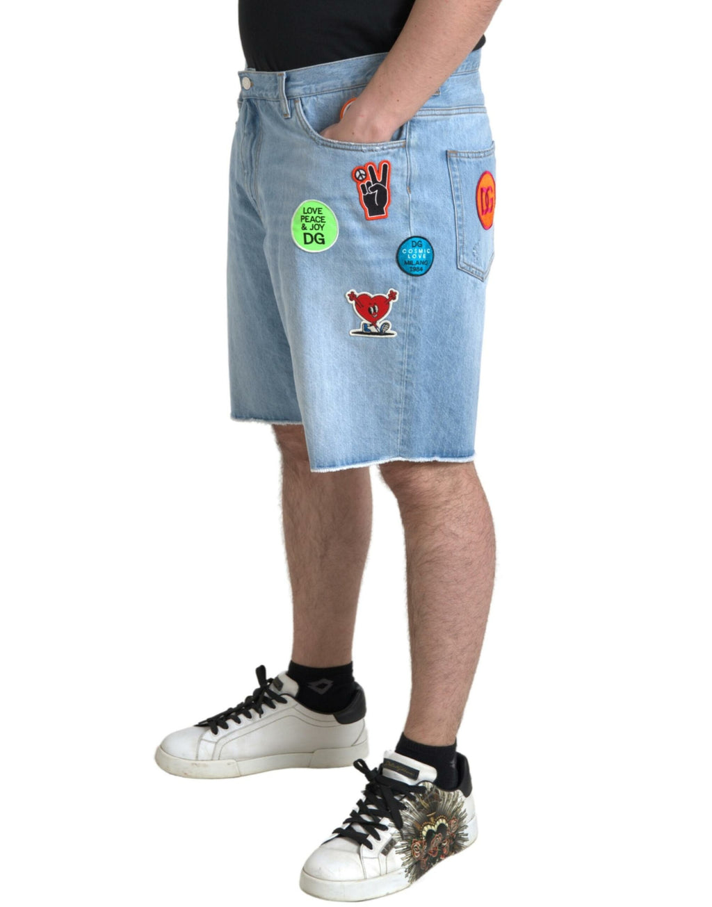 Shorts Bermudas en jean de coton bleu clair Dolce & Gabbana pour hommes