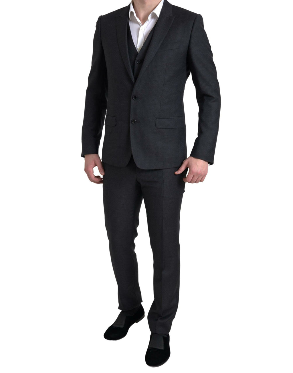 Costume MARTINI 3 pièces noir Dolce & Gabbana à simple boutonnage