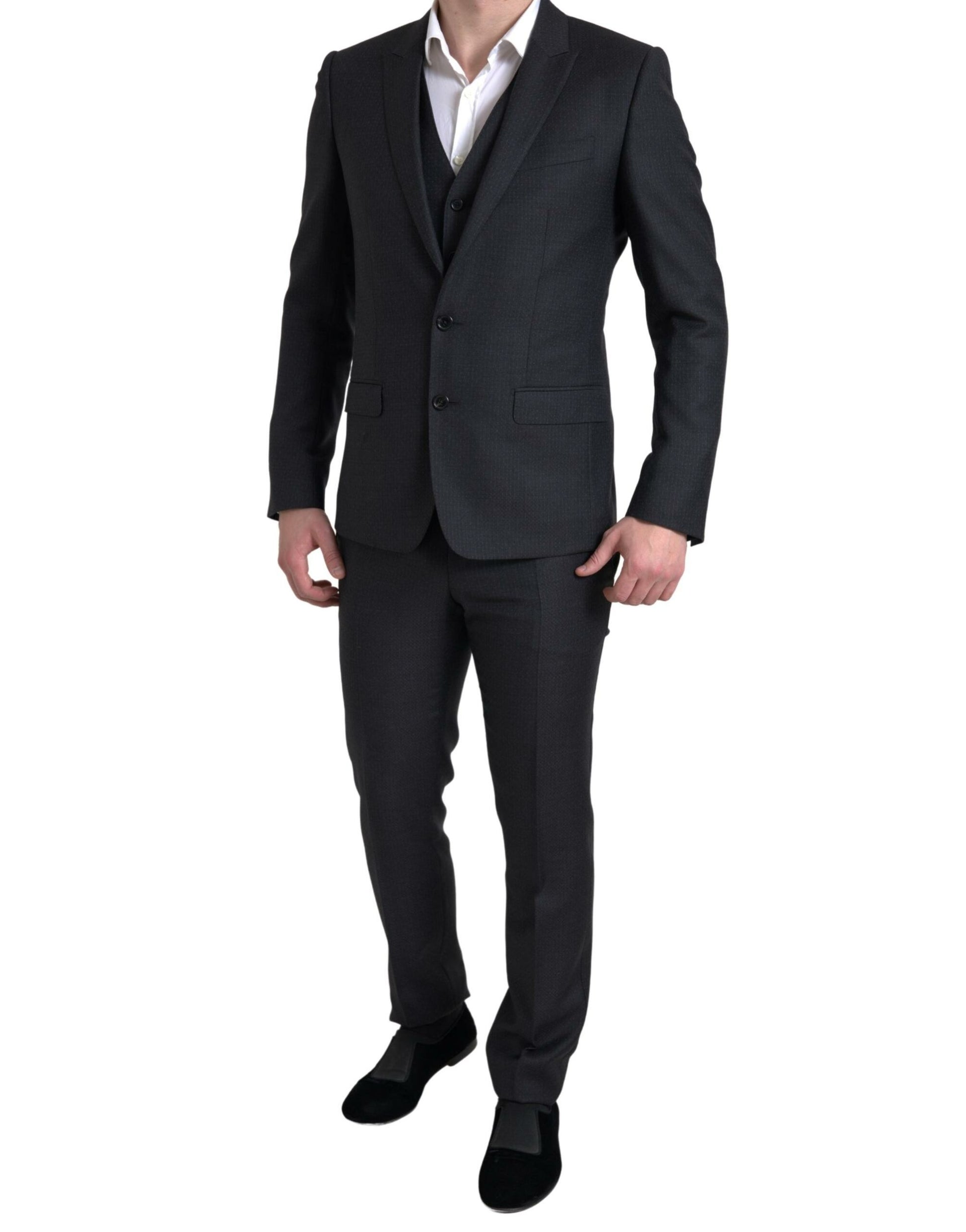 Costume MARTINI 3 pièces noir Dolce & Gabbana à simple boutonnage